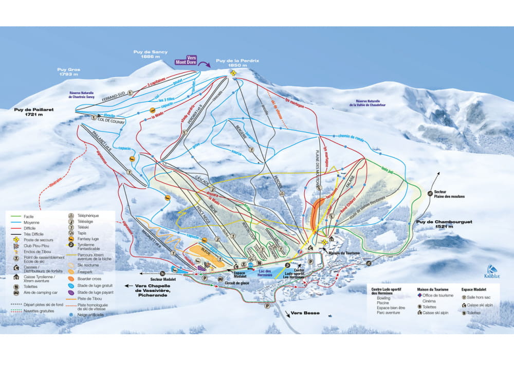 Carte Station de ski auvergne
