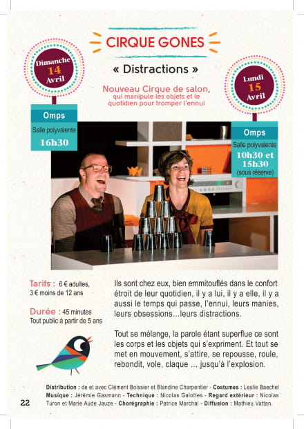 Spectacle 'Distractions' par le Cirque Gones à Omps
